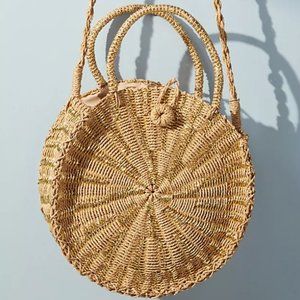 Circle Straw Crossbody Bag
